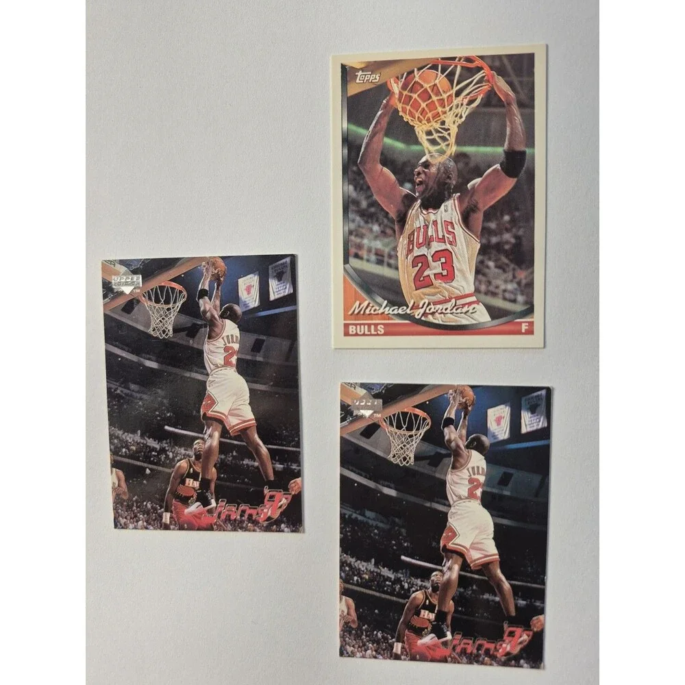 Michael Jordan Card Lot of 3 Upper Deck Topps Chicago Bulls NBA HOF 1992 1996